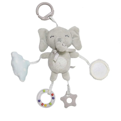 Elefanten-Hänge-Spielzeug – mit Rassel, BB-Sound, Spiegel & Beißring