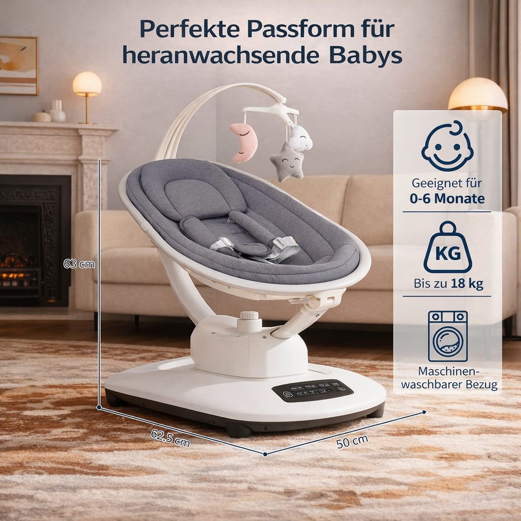 Premium Elektrische Babywippe – Geborgenheit wie in Mamas Armen