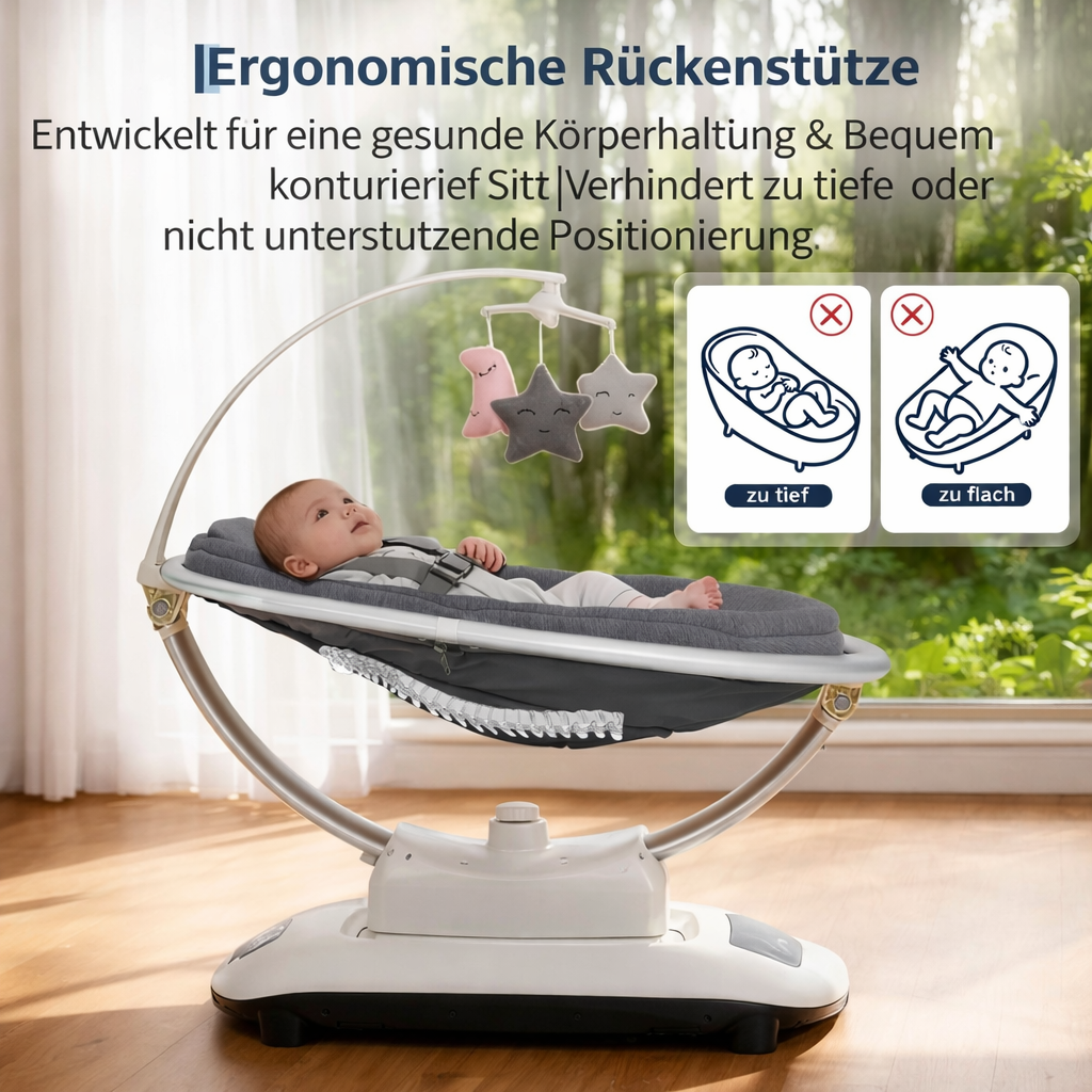 Premium Elektrische Babywippe – Geborgenheit wie in Mamas Armen
